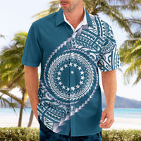 Cook Islands Gospel Day Hawaiian Shirt Blue Tribal Curves LT05 - Polynesian Pride