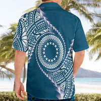 Cook Islands Gospel Day Hawaiian Shirt Blue Tribal Curves LT05 - Polynesian Pride
