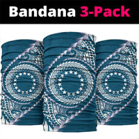 Cook Islands Gospel Day Neck Gaiter Blue Tribal Curves LT05 package One Size: 25*50cm Blue - Polynesian Pride