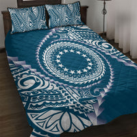 Cook Islands Gospel Day Quilt Bed Set Blue Tribal Curves LT05 Blue - Polynesian Pride