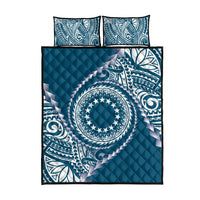 Cook Islands Gospel Day Quilt Bed Set Blue Tribal Curves LT05 - Polynesian Pride