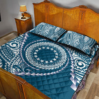 Cook Islands Gospel Day Quilt Bed Set Blue Tribal Curves LT05 - Polynesian Pride