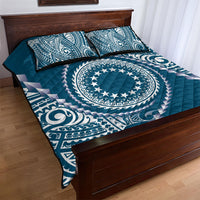 Cook Islands Gospel Day Quilt Bed Set Blue Tribal Curves LT05 - Polynesian Pride
