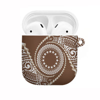 Cook Islands Gospel Day AirPods Case Brown Tribal Curves LT05 Brown - Polynesian Pride