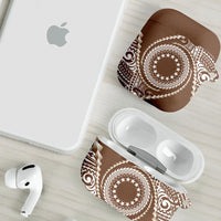 Cook Islands Gospel Day AirPods Case Brown Tribal Curves LT05 - Polynesian Pride