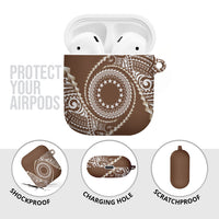 Cook Islands Gospel Day AirPods Case Brown Tribal Curves LT05 - Polynesian Pride