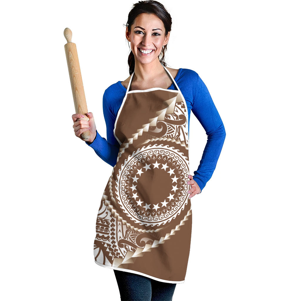 Cook Islands Gospel Day Apron Brown Tribal Curves LT05 - Polynesian Pride