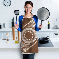 Cook Islands Gospel Day Apron Brown Tribal Curves LT05 - Polynesian Pride