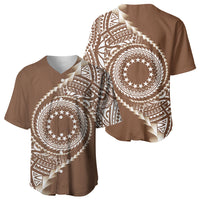 Cook Islands Gospel Day Baseball Jersey Brown Tribal Curves LT05 - Polynesian Pride