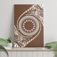 Cook Islands Gospel Day Canvas Wall Art Brown Tribal Curves LT05 - Polynesian Pride