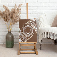 Cook Islands Gospel Day Canvas Wall Art Brown Tribal Curves LT05 - Polynesian Pride