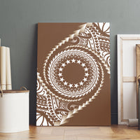 Cook Islands Gospel Day Canvas Wall Art Brown Tribal Curves LT05 - Polynesian Pride