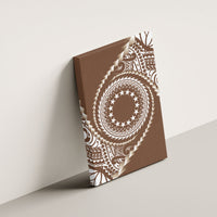 Cook Islands Gospel Day Canvas Wall Art Brown Tribal Curves LT05 - Polynesian Pride