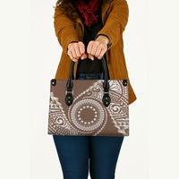 Cook Islands Gospel Day Leather Bag Brown Tribal Curves LT05 - Polynesian Pride