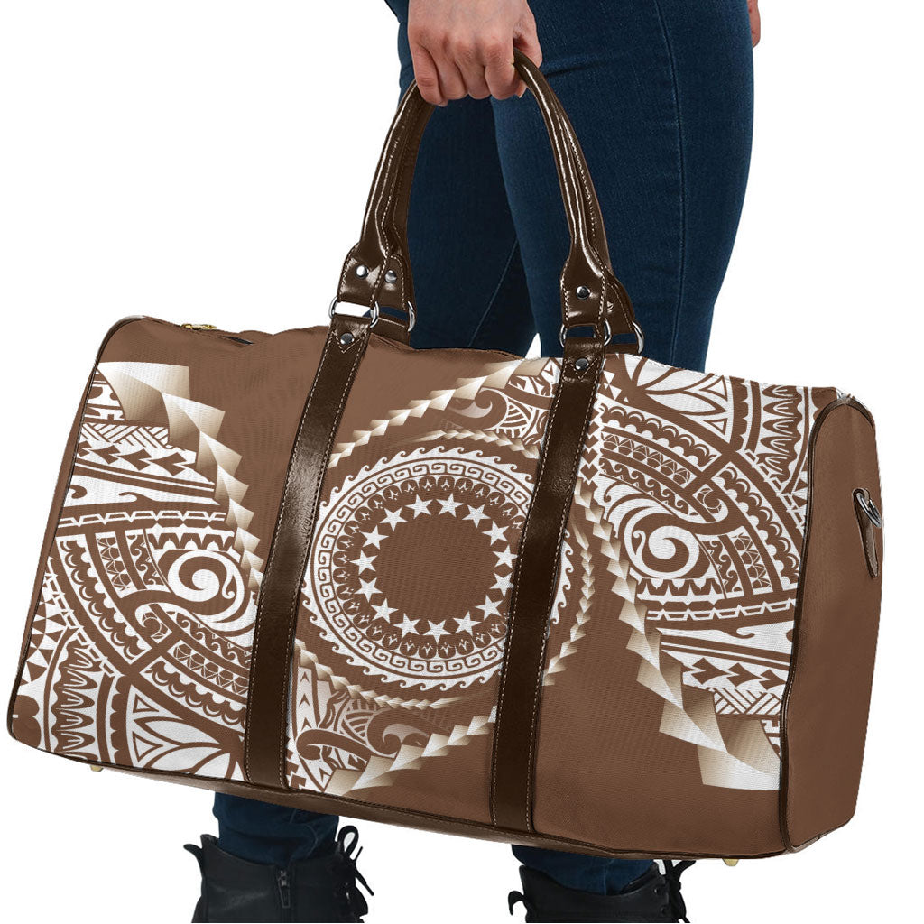 Cook Islands Gospel Day Travel Bag Brown Tribal Curves LT05 - Polynesian Pride