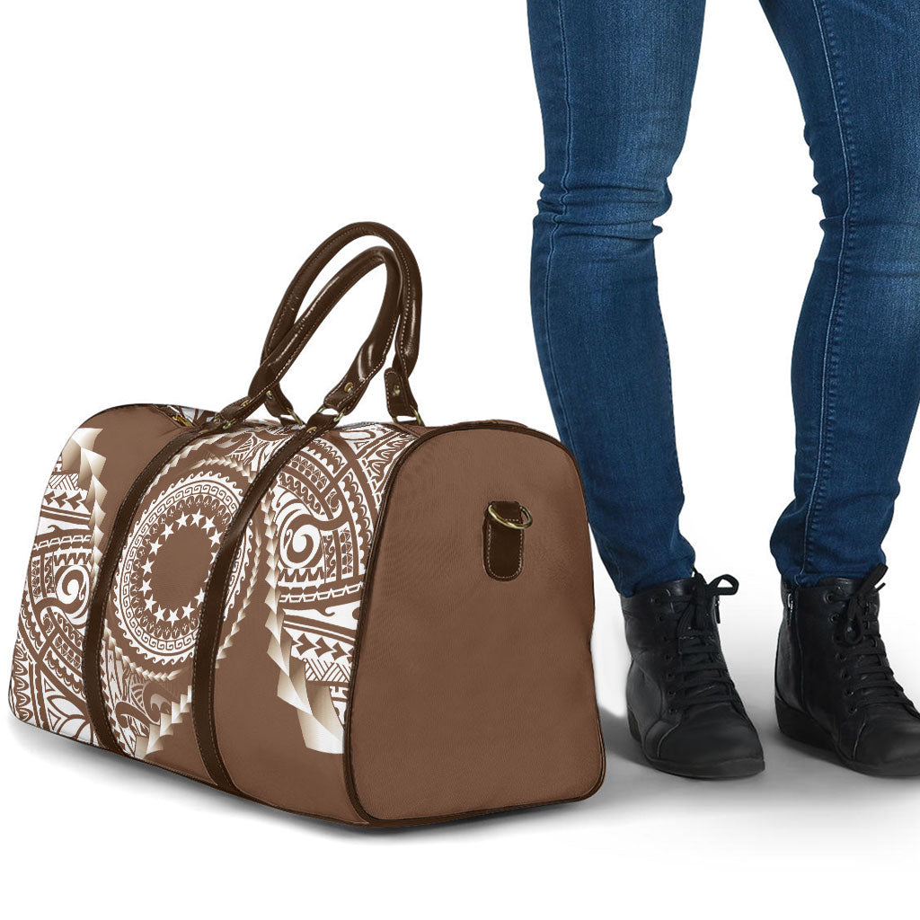 Cook Islands Gospel Day Travel Bag Brown Tribal Curves LT05 - Polynesian Pride