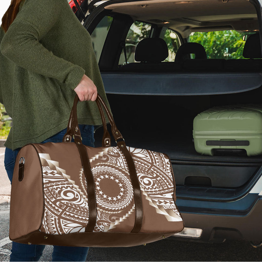 Cook Islands Gospel Day Travel Bag Brown Tribal Curves LT05 - Polynesian Pride