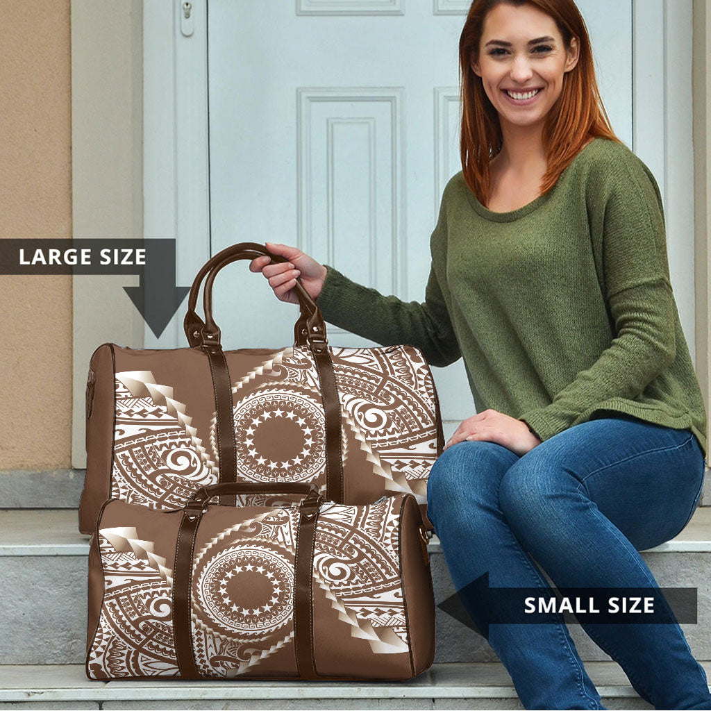 Cook Islands Gospel Day Travel Bag Brown Tribal Curves LT05 - Polynesian Pride