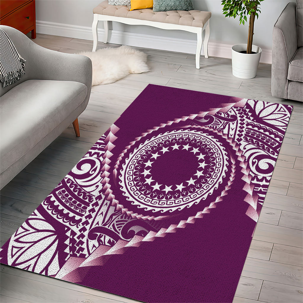 Cook Islands Gospel Day Area Rug Maroon Tribal Curves LT05 - Polynesian Pride