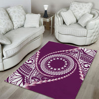 Cook Islands Gospel Day Area Rug Maroon Tribal Curves LT05 - Polynesian Pride