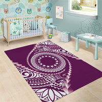 Cook Islands Gospel Day Area Rug Maroon Tribal Curves LT05 - Polynesian Pride