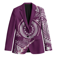 Cook Islands Gospel Day Blazer Maroon Tribal Curves LT05 Unisex Maroon - Polynesian Pride