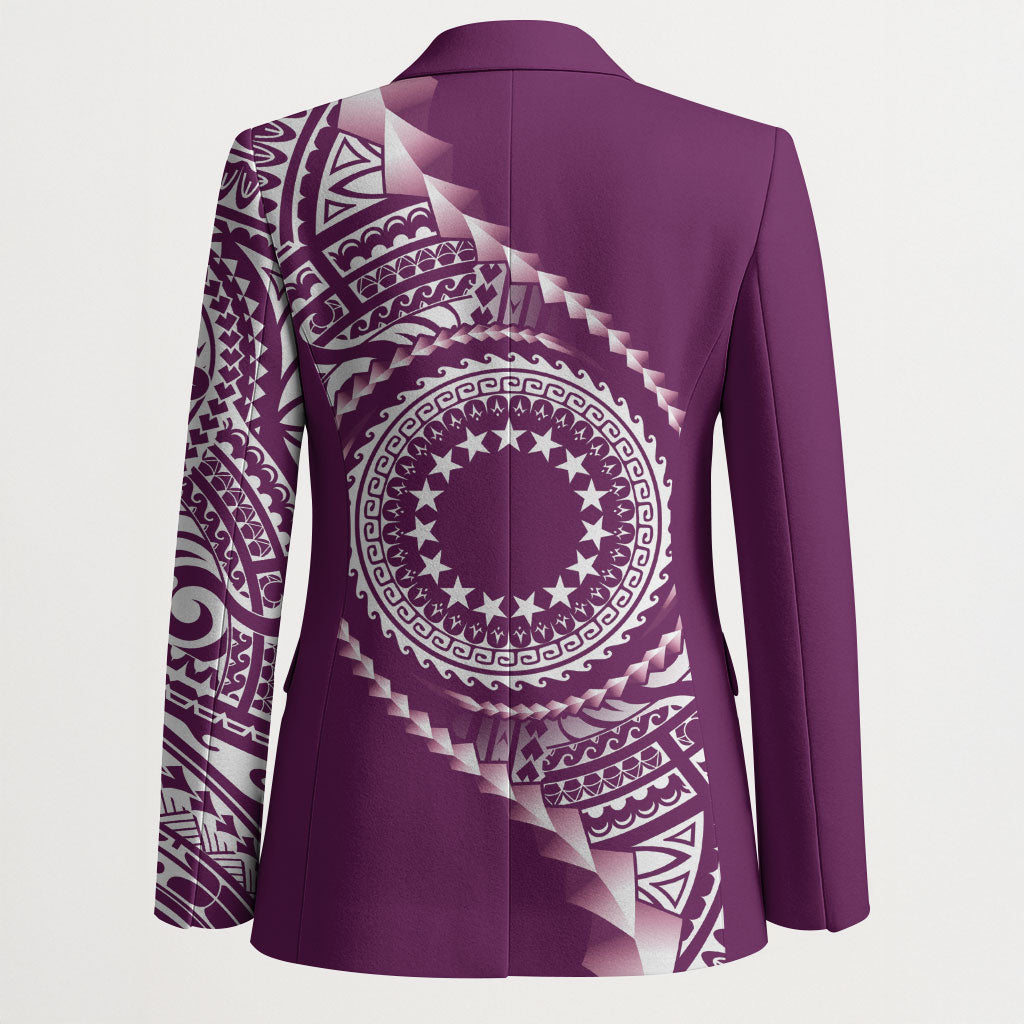 Cook Islands Gospel Day Blazer Maroon Tribal Curves LT05 - Polynesian Pride