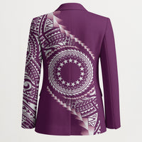 Cook Islands Gospel Day Blazer Maroon Tribal Curves LT05 - Polynesian Pride