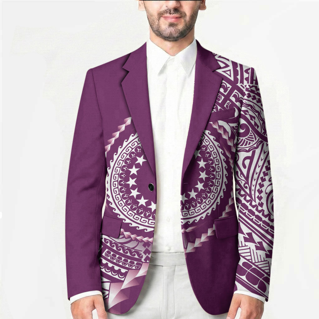 Cook Islands Gospel Day Blazer Maroon Tribal Curves LT05 - Polynesian Pride