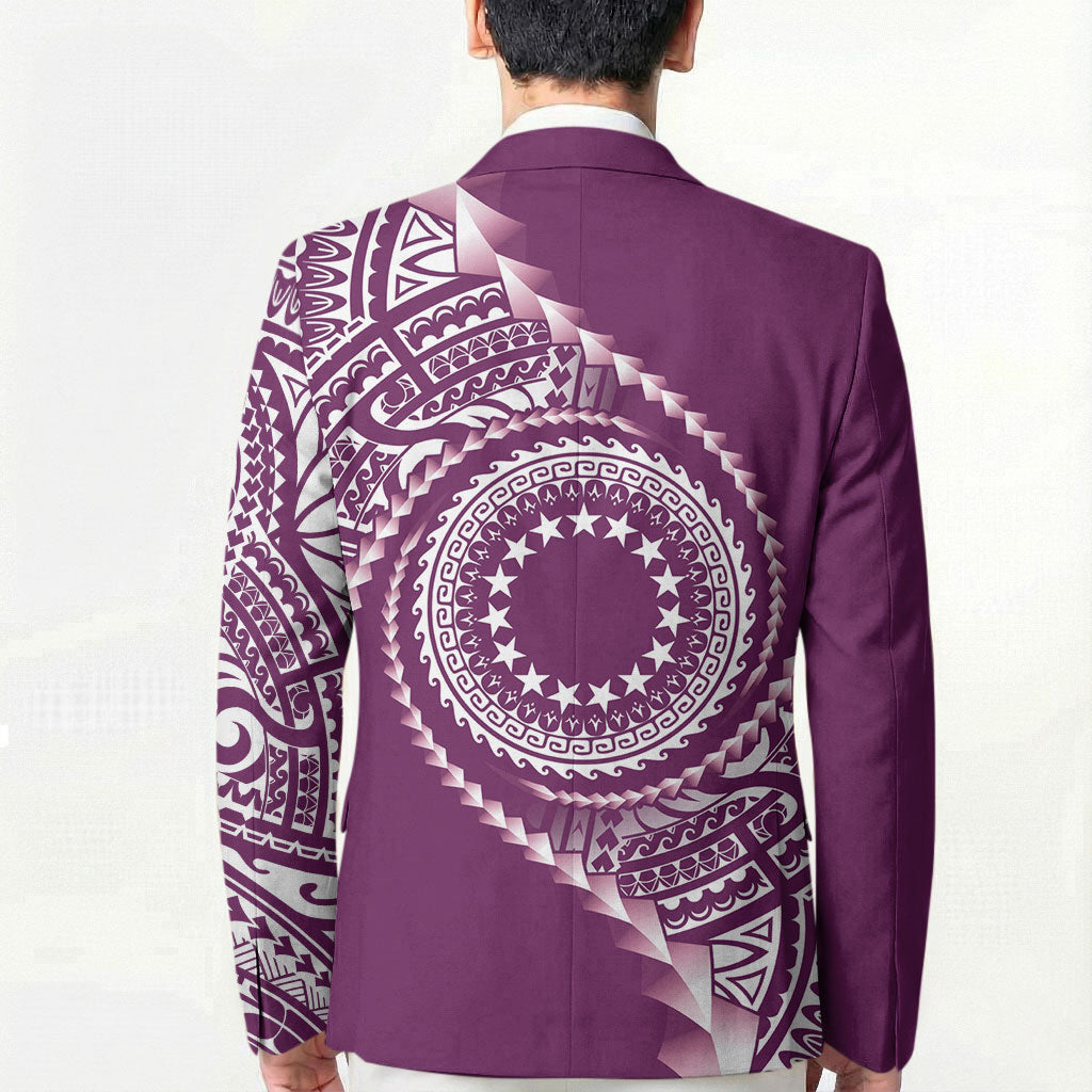 Cook Islands Gospel Day Blazer Maroon Tribal Curves LT05 - Polynesian Pride