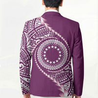 Cook Islands Gospel Day Blazer Maroon Tribal Curves LT05 - Polynesian Pride