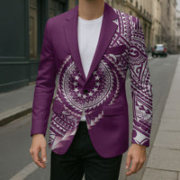 Cook Islands Gospel Day Blazer Maroon Tribal Curves LT05 - Polynesian Pride