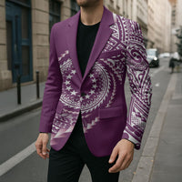 Cook Islands Gospel Day Blazer Maroon Tribal Curves LT05 - Polynesian Pride