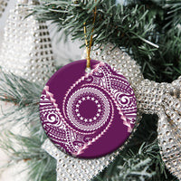 Cook Islands Gospel Day Ceramic Ornament Maroon Tribal Curves