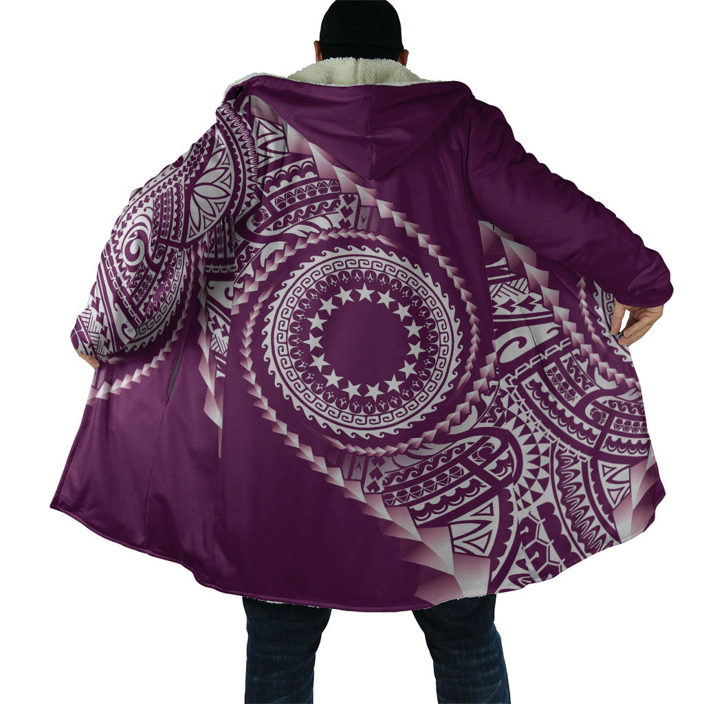 Cook Islands Gospel Day Cloak Maroon Tribal Curves LT05 - Polynesian Pride
