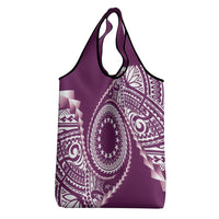 Cook Islands Gospel Day Grocery Bag Maroon Tribal Curves LT05 - Polynesian Pride