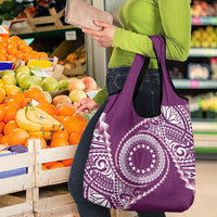 Cook Islands Gospel Day Grocery Bag Maroon Tribal Curves LT05 - Polynesian Pride