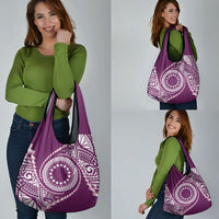 Cook Islands Gospel Day Grocery Bag Maroon Tribal Curves LT05 - Polynesian Pride