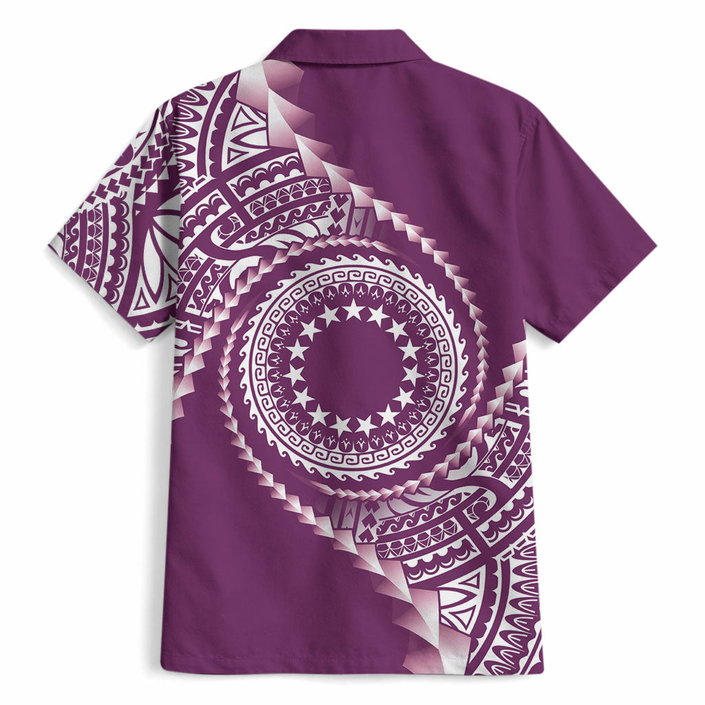 Cook Islands Gospel Day Hawaiian Shirt Maroon Tribal Curves LT05 - Polynesian Pride