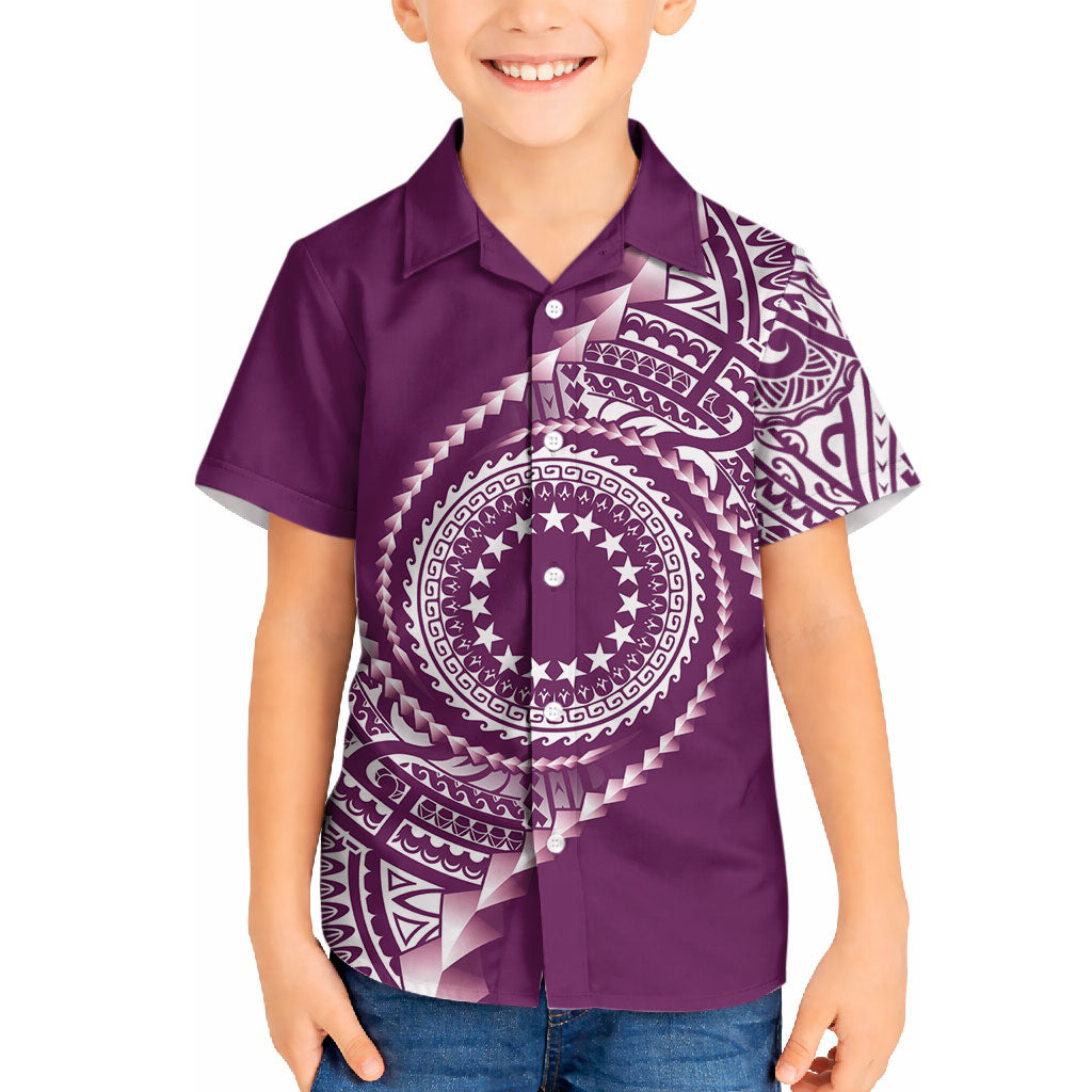 Cook Islands Gospel Day Hawaiian Shirt Maroon Tribal Curves LT05 - Polynesian Pride