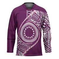 Cook Islands Gospel Day Hockey Jersey Maroon Tribal Curves LT05 Unisex Maroon - Polynesian Pride