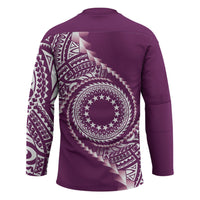 Cook Islands Gospel Day Hockey Jersey Maroon Tribal Curves LT05 - Polynesian Pride