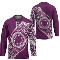 Cook Islands Gospel Day Hockey Jersey Maroon Tribal Curves LT05 - Polynesian Pride