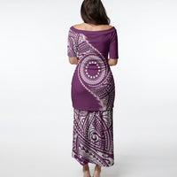Cook Islands Gospel Day Puletasi Maroon Tribal Curves LT05 - Polynesian Pride