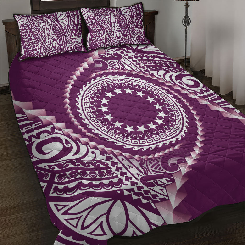 Cook Islands Gospel Day Quilt Bed Set Maroon Tribal Curves LT05 Maroon - Polynesian Pride