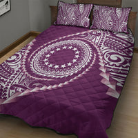Cook Islands Gospel Day Quilt Bed Set Maroon Tribal Curves LT05 - Polynesian Pride