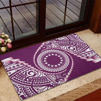 Cook Islands Gospel Day Rubber Doormat Maroon Tribal Curves LT05 - Polynesian Pride