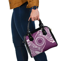 Cook Islands Gospel Day Shoulder Handbag Maroon Tribal Curves LT05 - Polynesian Pride