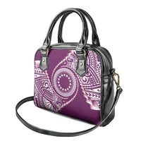 Cook Islands Gospel Day Shoulder Handbag Maroon Tribal Curves LT05 - Polynesian Pride
