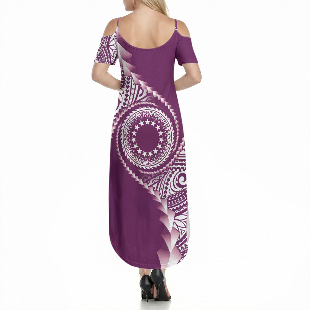Cook Islands Gospel Day Summer Maxi Dress Maroon Tribal Curves LT05 - Polynesian Pride